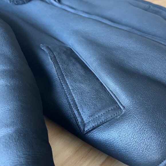 Sandro Shearling Leather Jacket - Picture 4 of 5